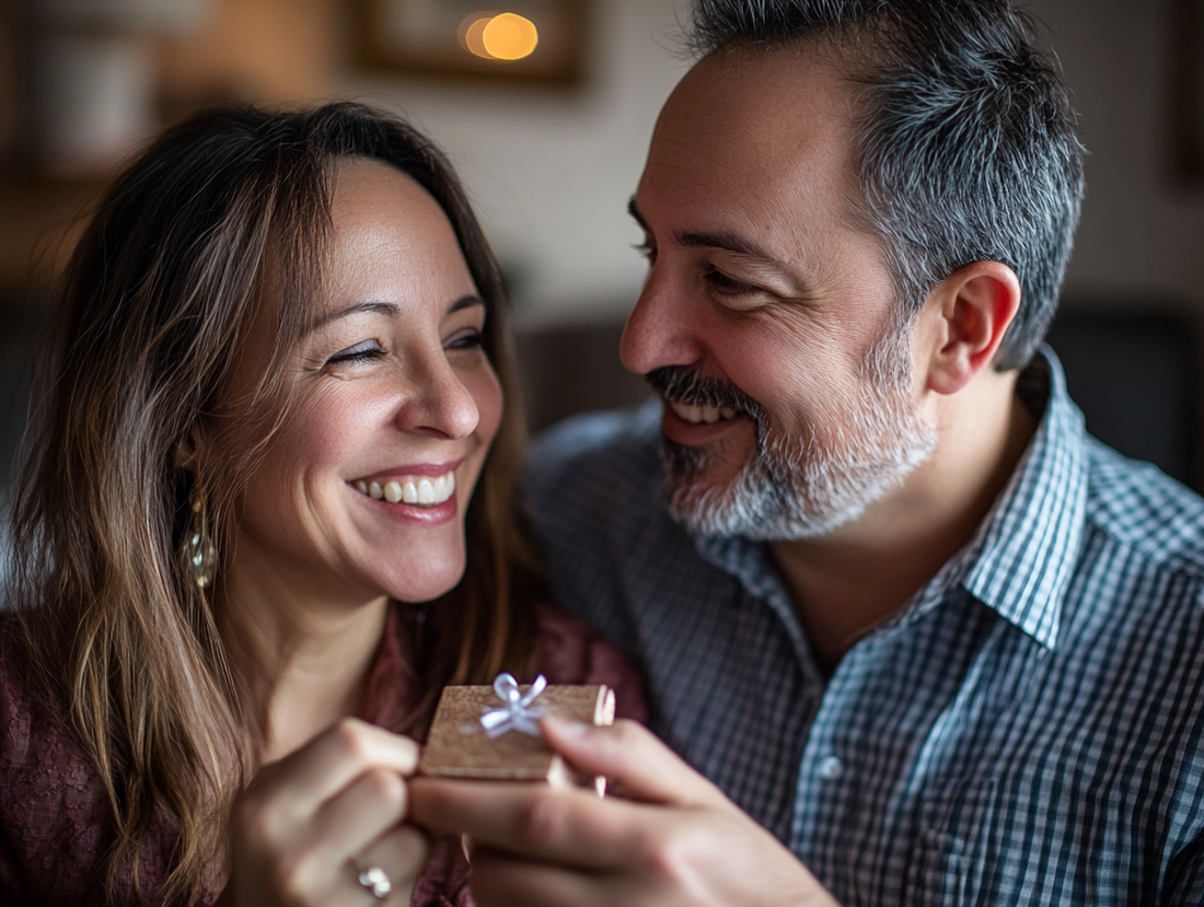 Couple celebrating their wedding anniversary